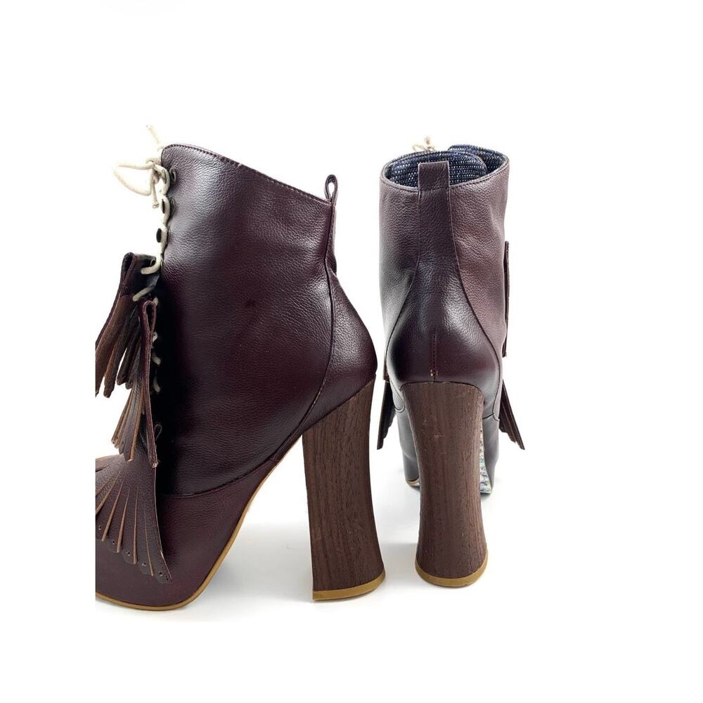 Brand new 2012 super platform brown leather Mary Jane tassel boots - Picture 11 of 15
